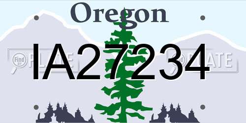 IA27234 Oregon License Plate
