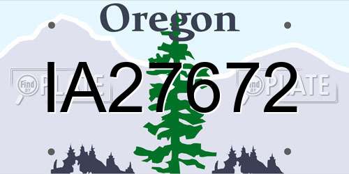 IA27672 Oregon License Plate