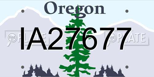 IA27677 Oregon License Plate