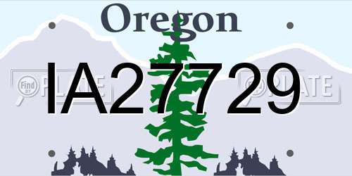 IA27729 Oregon License Plate