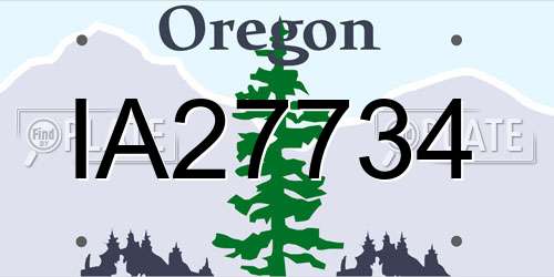 IA27734 Oregon License Plate