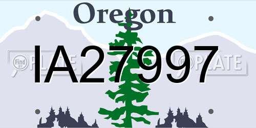 IA27997 Oregon License Plate