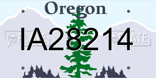 IA28214 Oregon License Plate