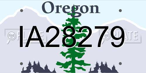 IA28279 Oregon License Plate