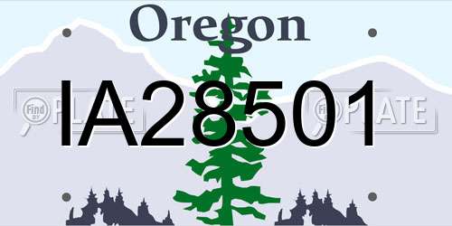 IA28501 Oregon License Plate