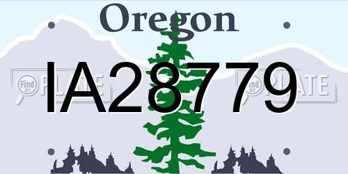 IA28779 Oregon License Plate