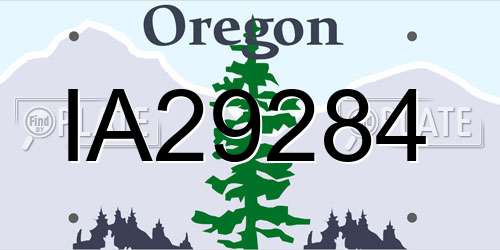 IA29284 Oregon License Plate