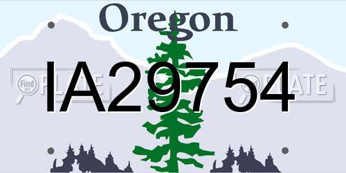 IA29754 Oregon License Plate