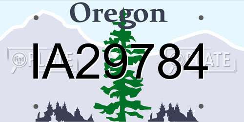 IA29784 Oregon License Plate