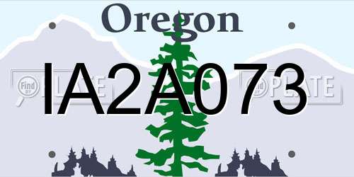 IA2A073 Oregon License Plate