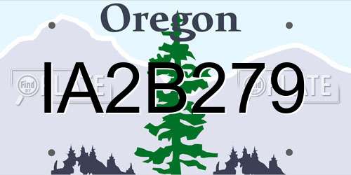 IA2B279 Oregon License Plate