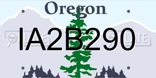 IA2B290 Oregon License Plate