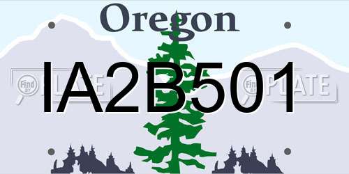 IA2B501 Oregon License Plate