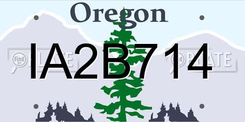 IA2B714 Oregon License Plate
