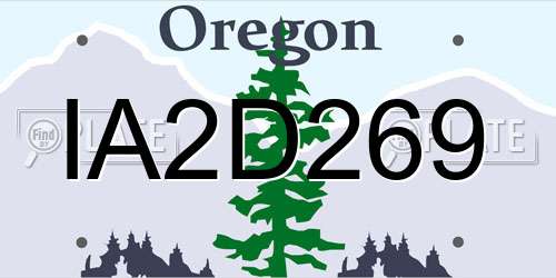 IA2D269 Oregon License Plate