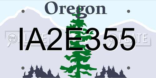 IA2E355 Oregon License Plate