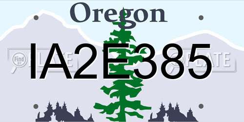 IA2E385 Oregon License Plate