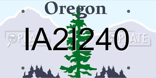 IA2I240 Oregon License Plate