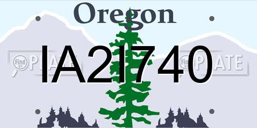 IA2I740 Oregon License Plate