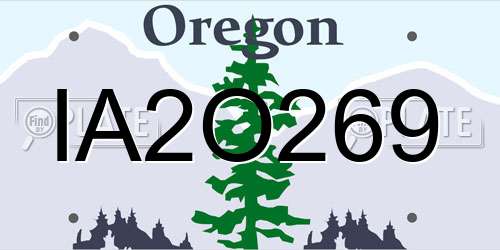 IA2O269 Oregon License Plate