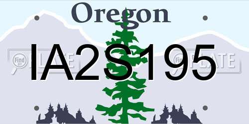 IA2S195 Oregon License Plate