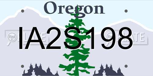IA2S198 Oregon License Plate