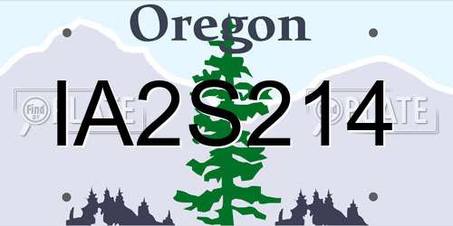 IA2S214 Oregon License Plate