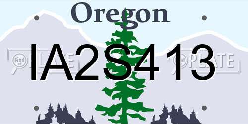 IA2S413 Oregon License Plate
