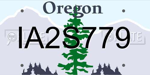 IA2S779 Oregon License Plate