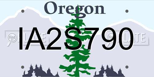 IA2S790 Oregon License Plate