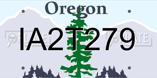 IA2T279 Oregon License Plate