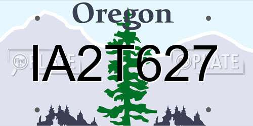 IA2T627 Oregon License Plate