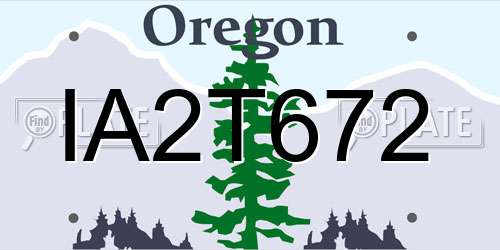 IA2T672 Oregon License Plate