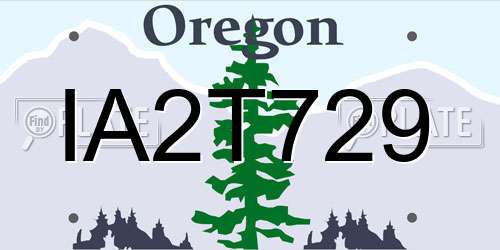 IA2T729 Oregon License Plate