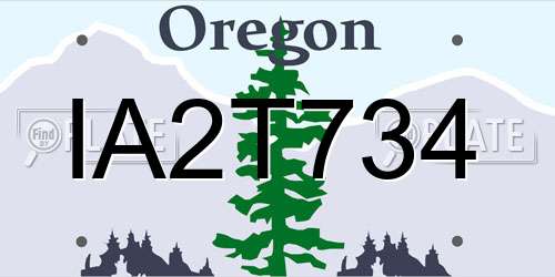 IA2T734 Oregon License Plate