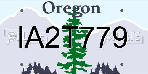 IA2T779 Oregon License Plate