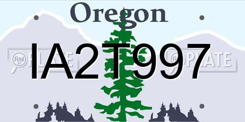 IA2T997 Oregon License Plate