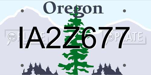 IA2Z677 Oregon License Plate