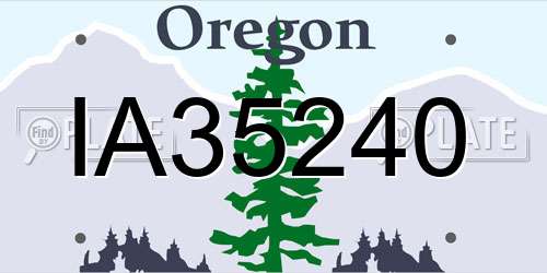 IA35240 Oregon License Plate