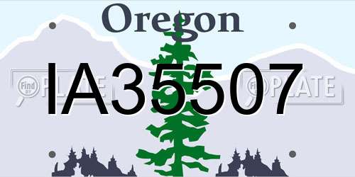IA35507 Oregon License Plate