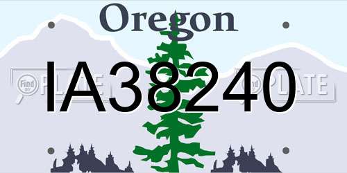 IA38240 Oregon License Plate
