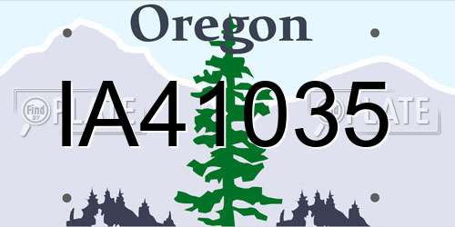 IA41035 Oregon License Plate