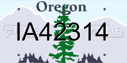 IA42314 Oregon License Plate