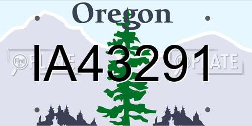 IA43291 Oregon License Plate