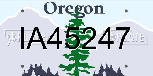 IA45247 Oregon License Plate