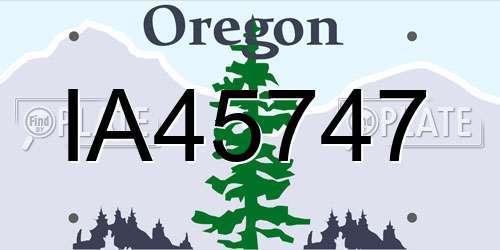 IA45747 Oregon License Plate