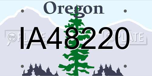 IA48220 Oregon License Plate