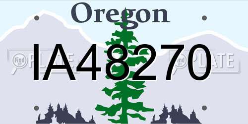 IA48270 Oregon License Plate