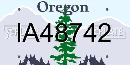 IA48742 Oregon License Plate