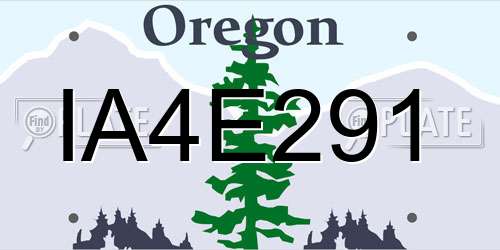 IA4E291 Oregon License Plate